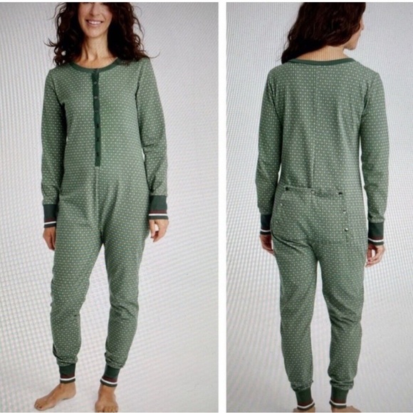 Hearth and Hand Magnolia Long 1pc Onesie Pajama Green Union Suit Size 3X - Picture 1 of 15